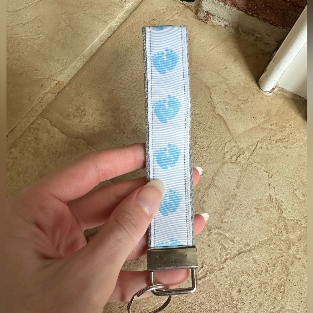 Labor and Delivery Nurse RN Blue Foot Print Keychain Wristlet Etsy